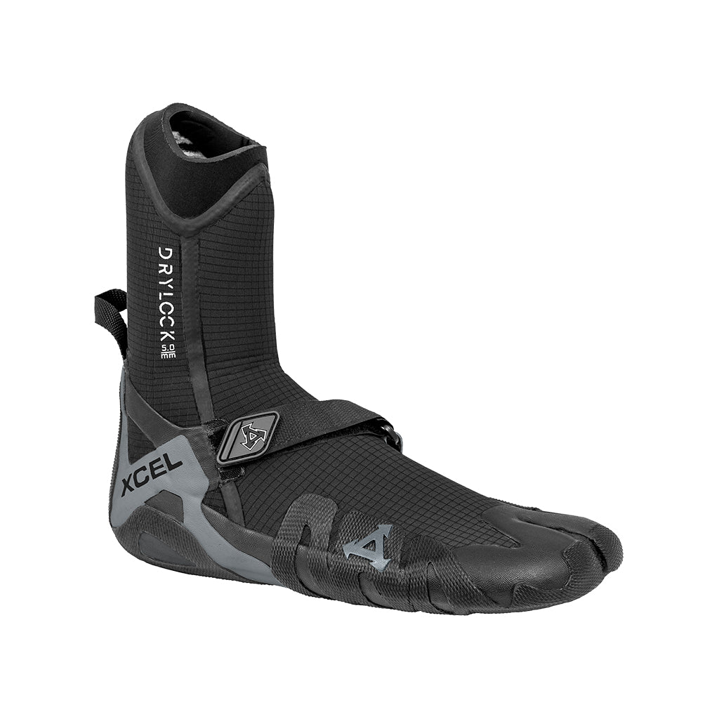 xcel-drylock-5mm-celliant-black-wetsuit-boot-split-toe-3d-modelled-winter-surf-cold-ater-galway-ireland-blacksheepsurfco