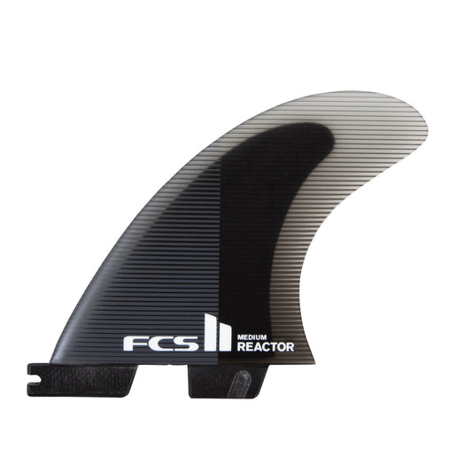 FCS II Reactor PC Small Thruster Surfboard Fins - Charcoal Black