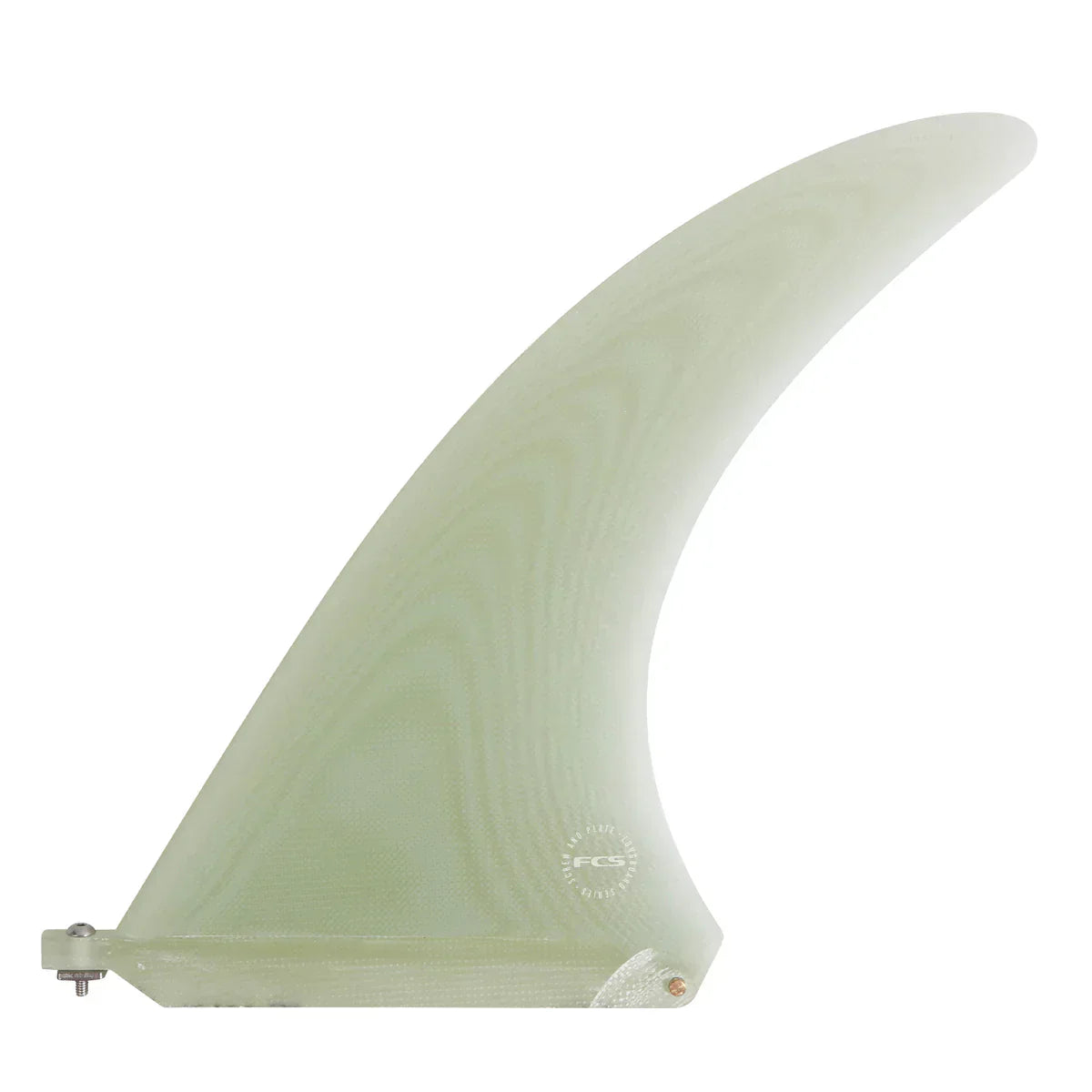 fcs-flow-fin-screw-and-plate-mango-clear-white-surfboard-longboard-fin-PG-performance-glass-galway-ireland-blacksheepsurfco-10.5-inch