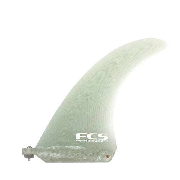 FCS 7 Inch Connect PG Performance Glass Longboard Fin Black or Clear Screw and Plate
