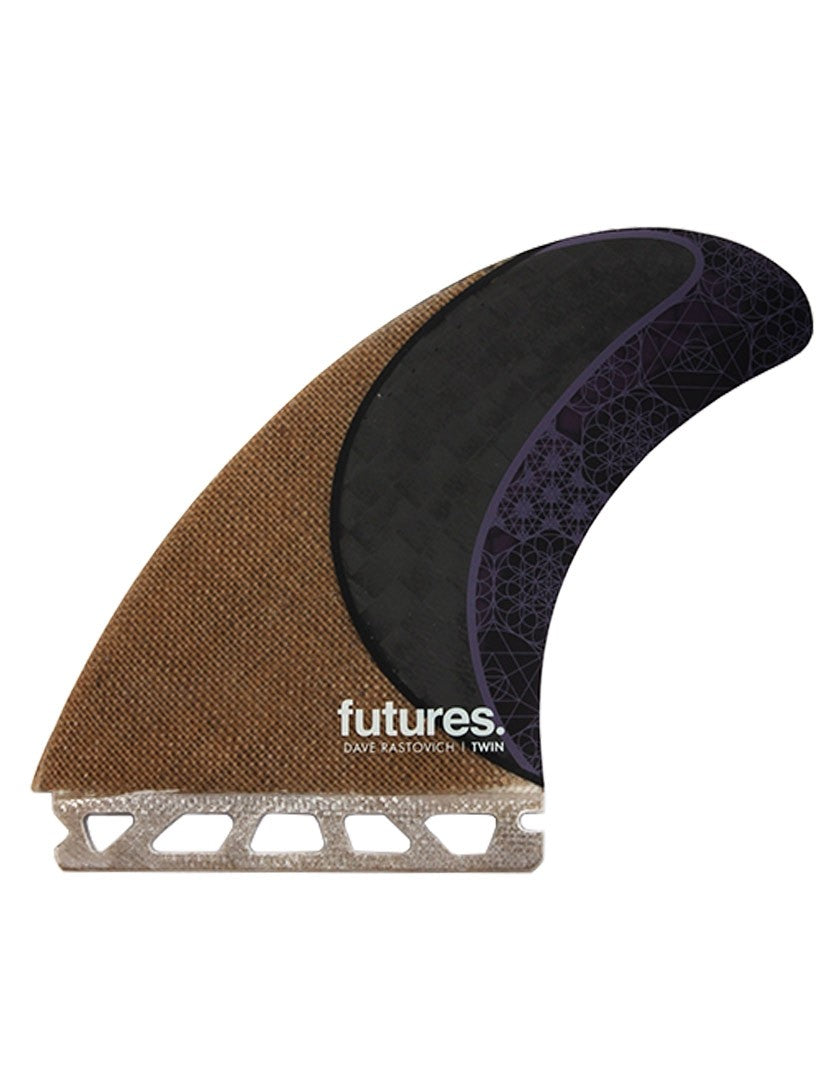 Futures Twin And Trailer Rasta Brown Honeycomb Surfboard Fin